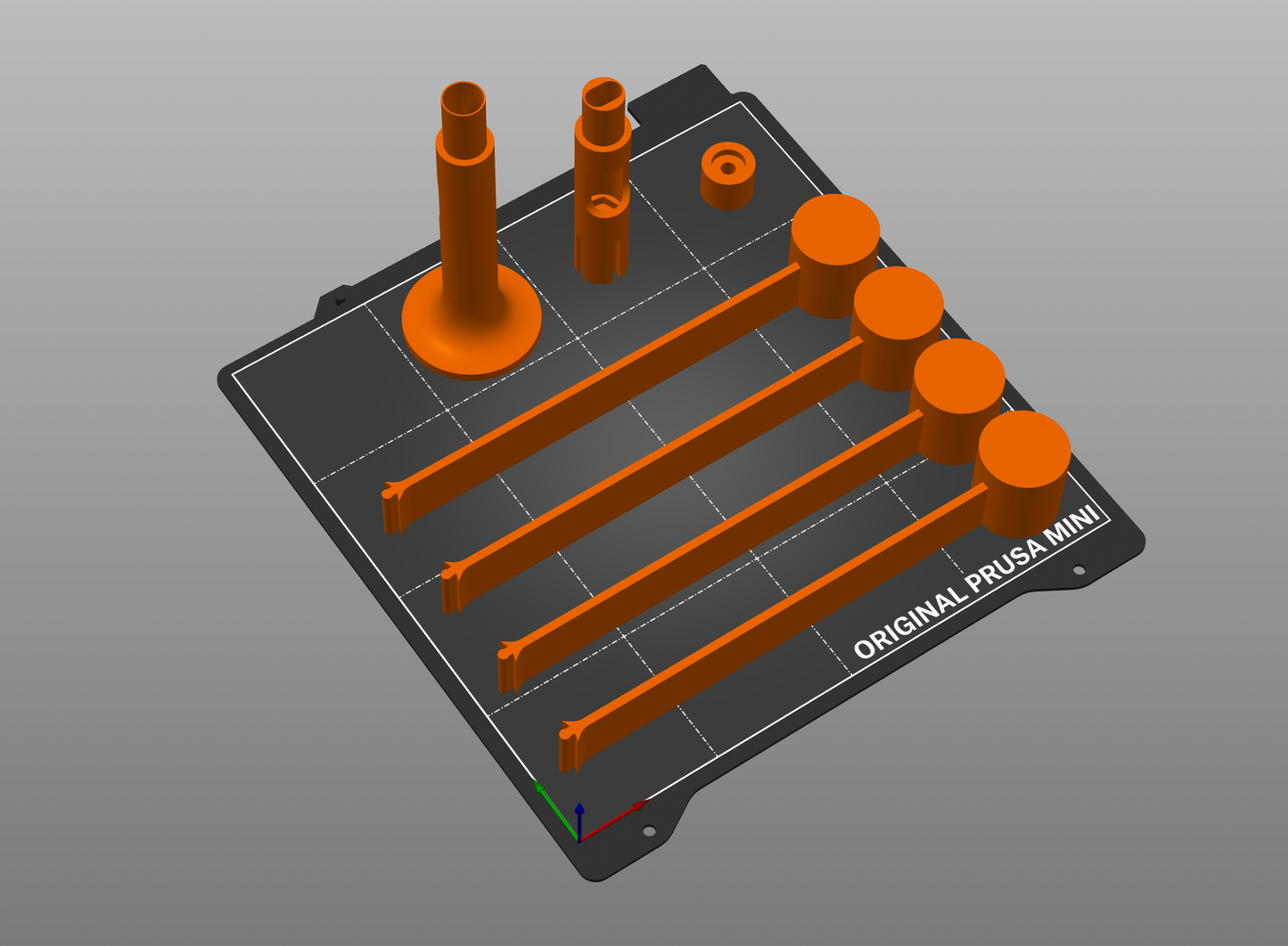 STL file preview of the DIY HomePod mini stand parts in a 3D printing slicer