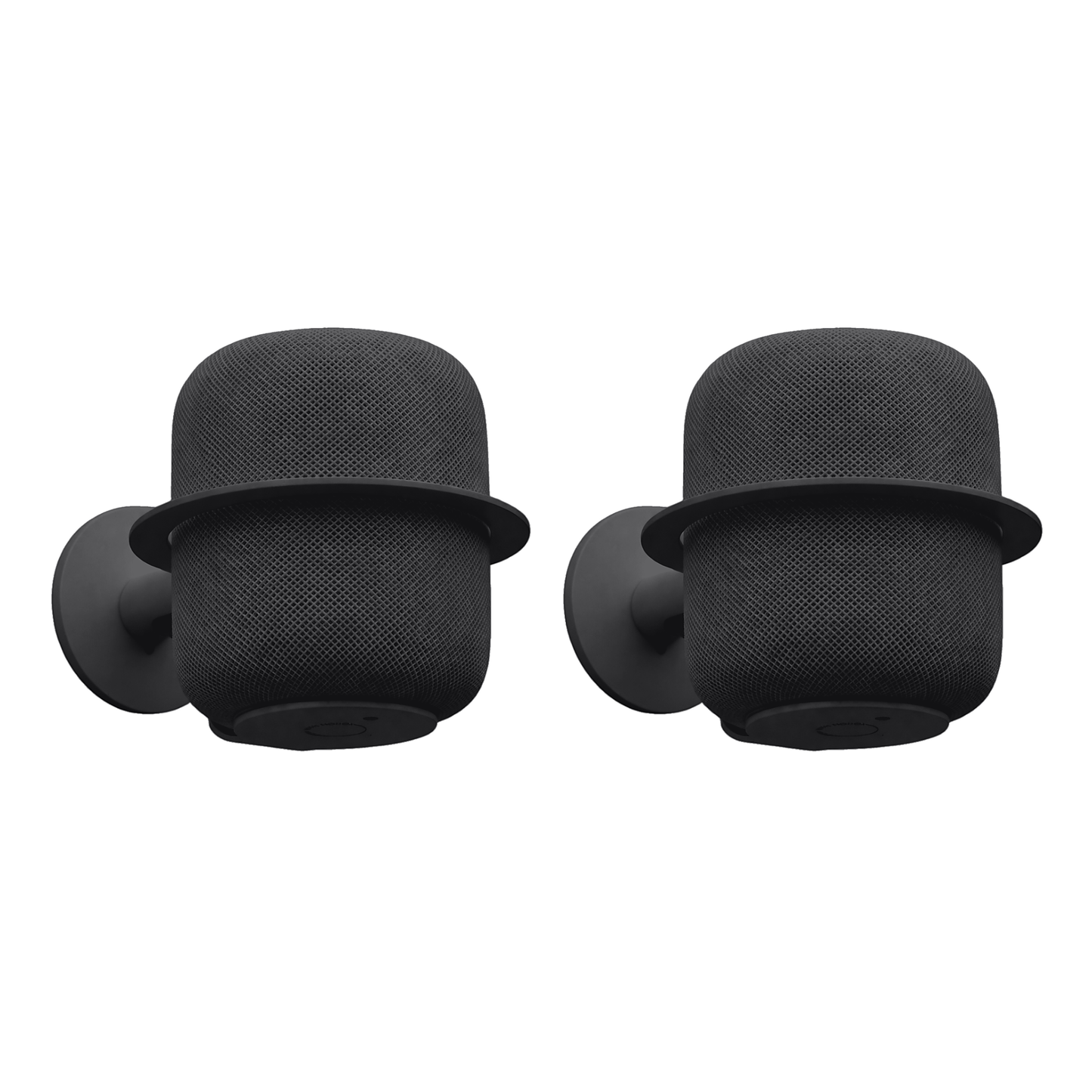 NoBox HomePod Wall Mount, black, pair holding two Apple HomePods