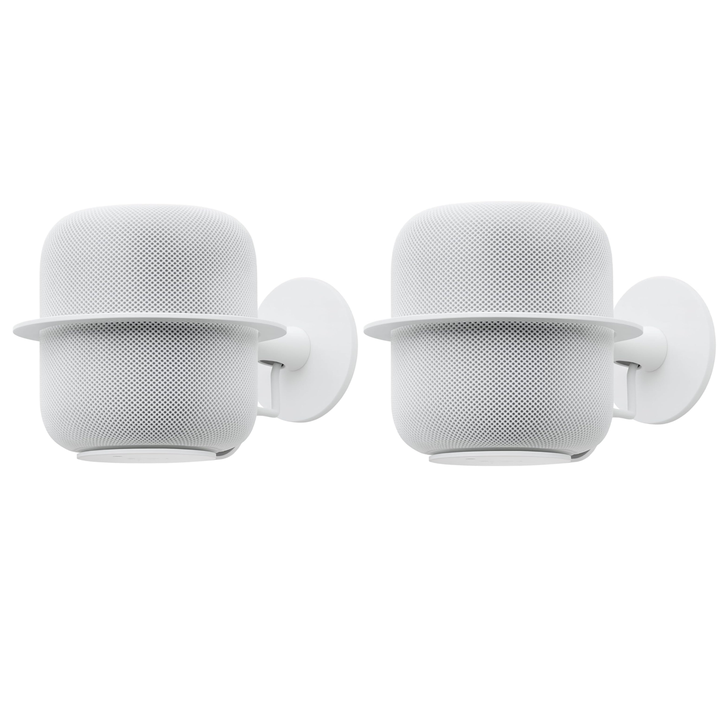 NoBox HomePod Wall Mount, white, pair holding two Apple HomePods