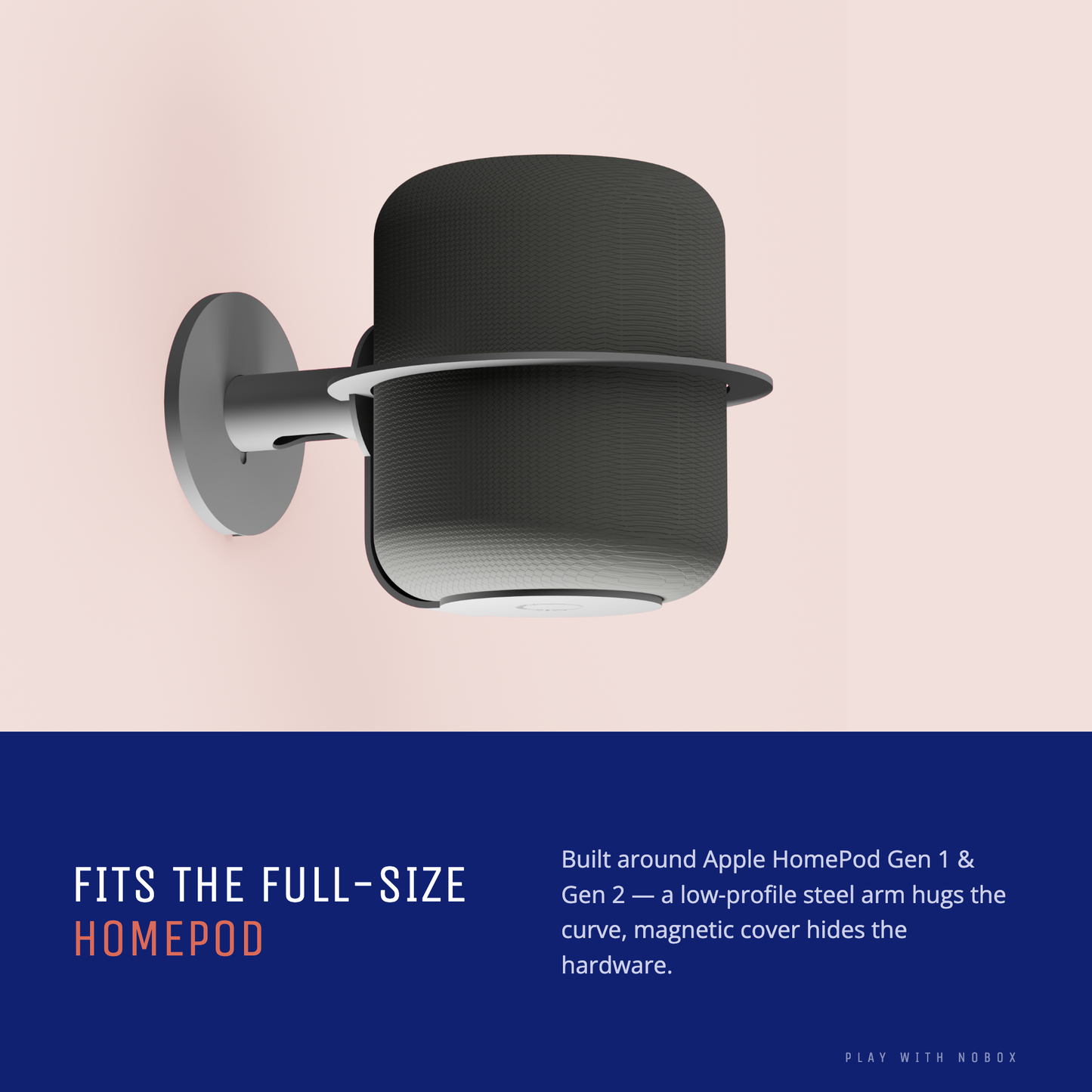 NoBox HomePod Wall Mount, black, product detail