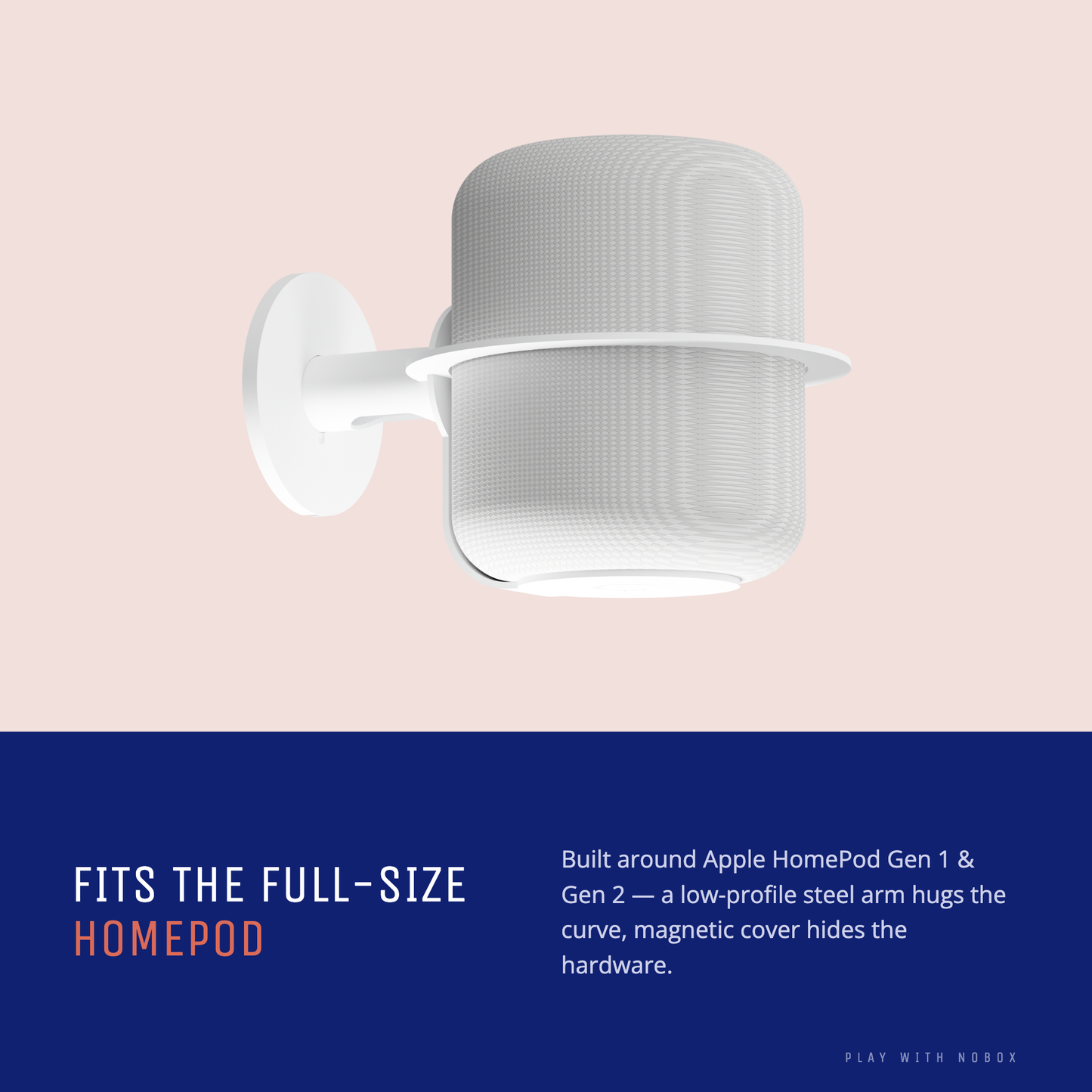 NoBox HomePod Wall Mount, white, product detail