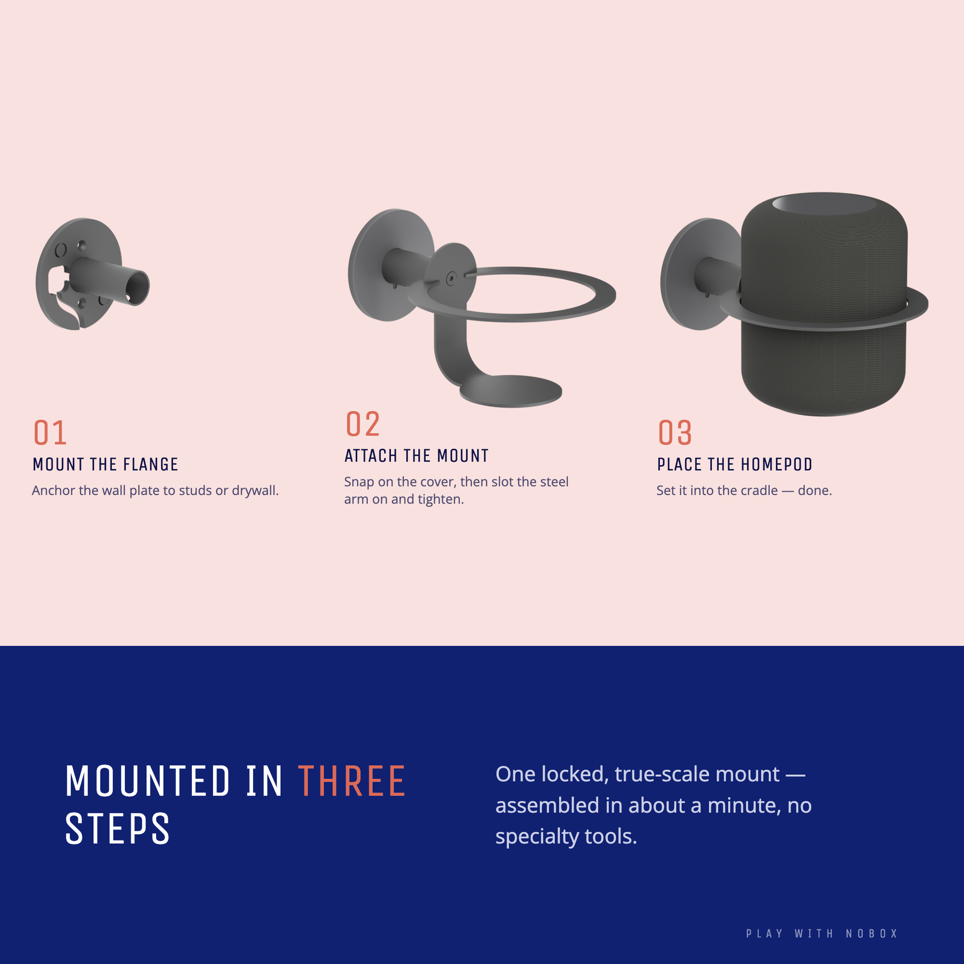NoBox HomePod Wall Mount, black, product detail