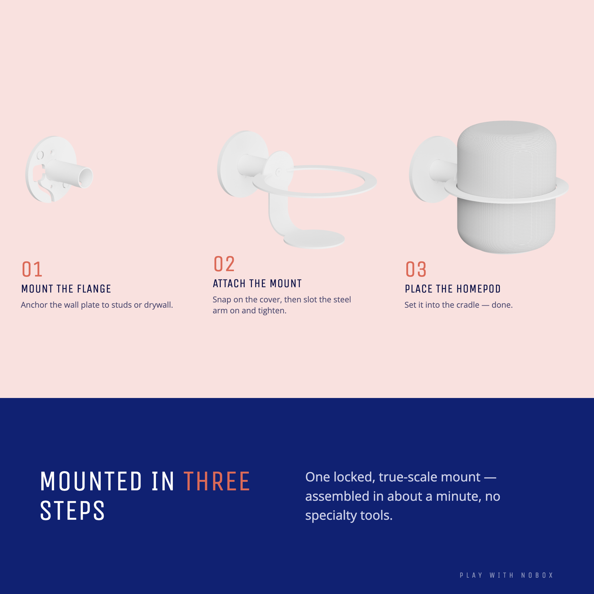 NoBox HomePod Wall Mount, white, product detail