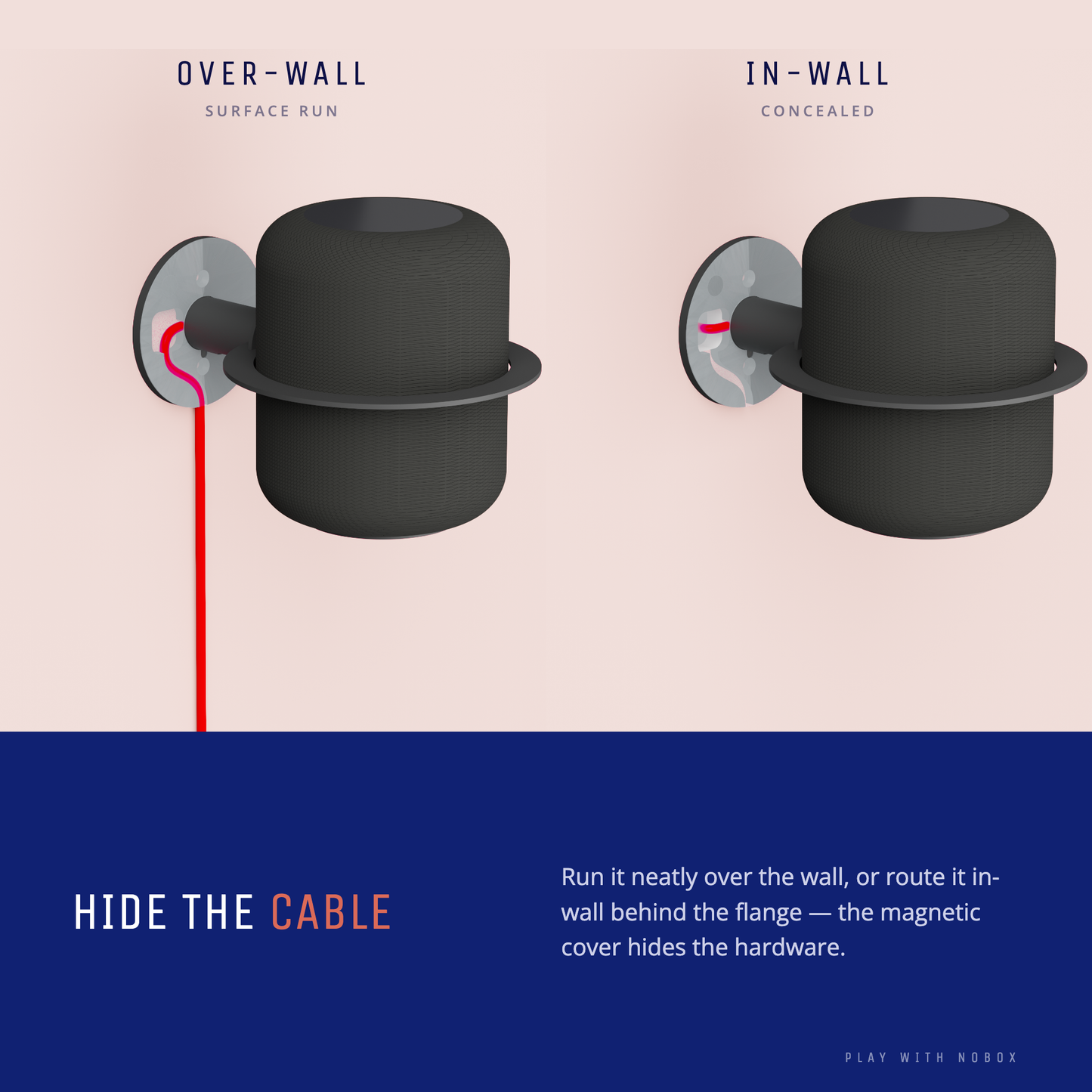 NoBox HomePod Wall Mount, black, product detail