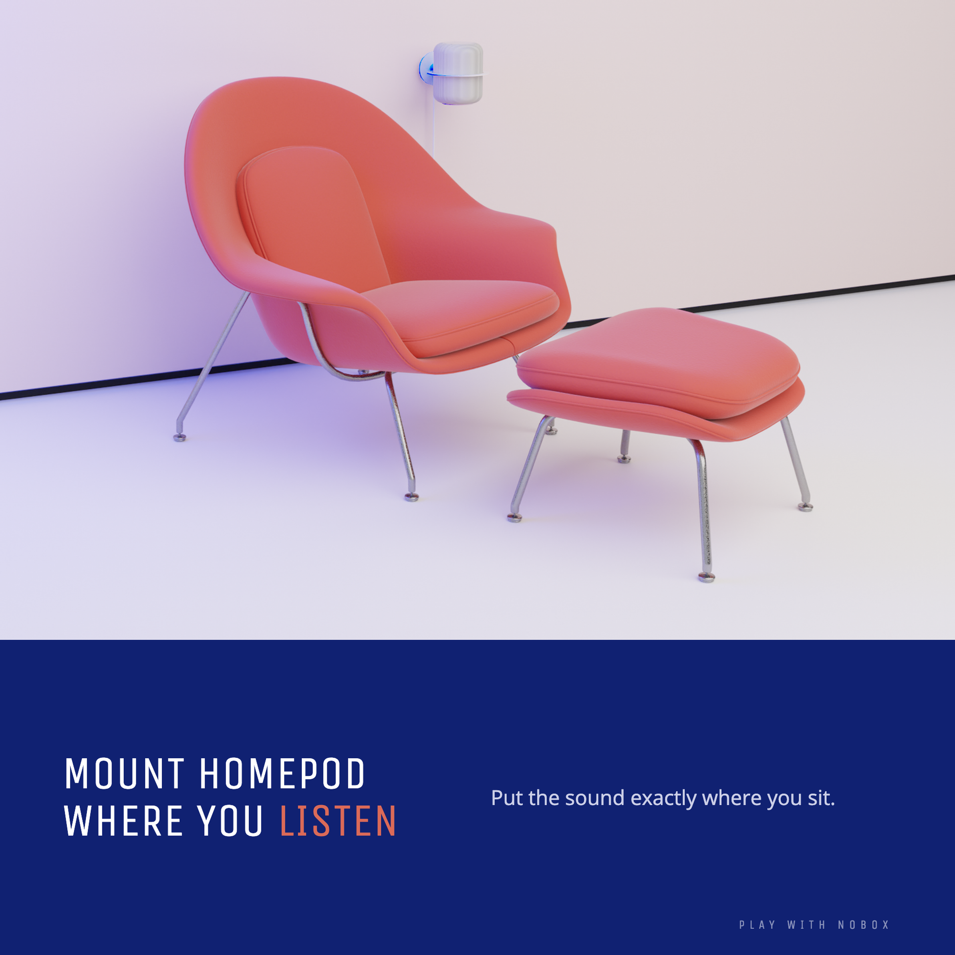 NoBox HomePod Wall Mount, white, product detail