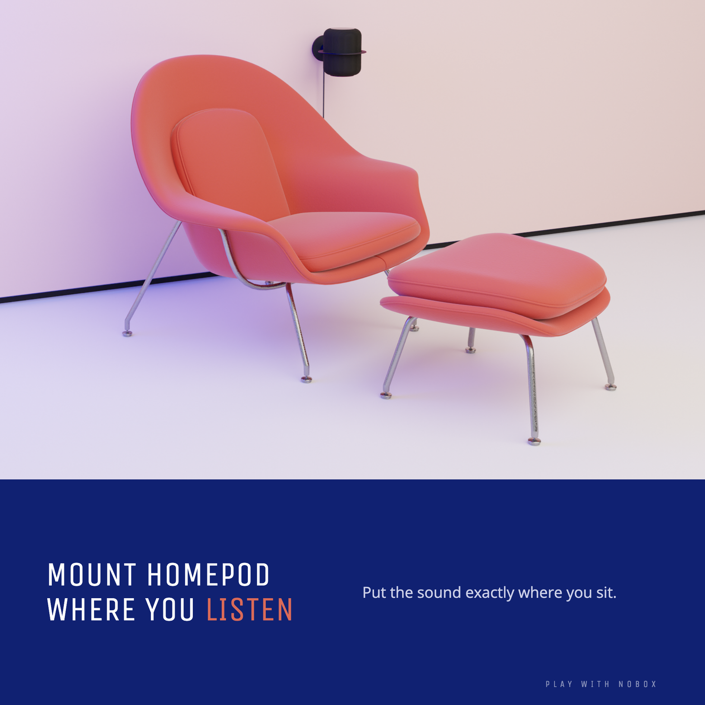 NoBox HomePod Wall Mount, black, product detail