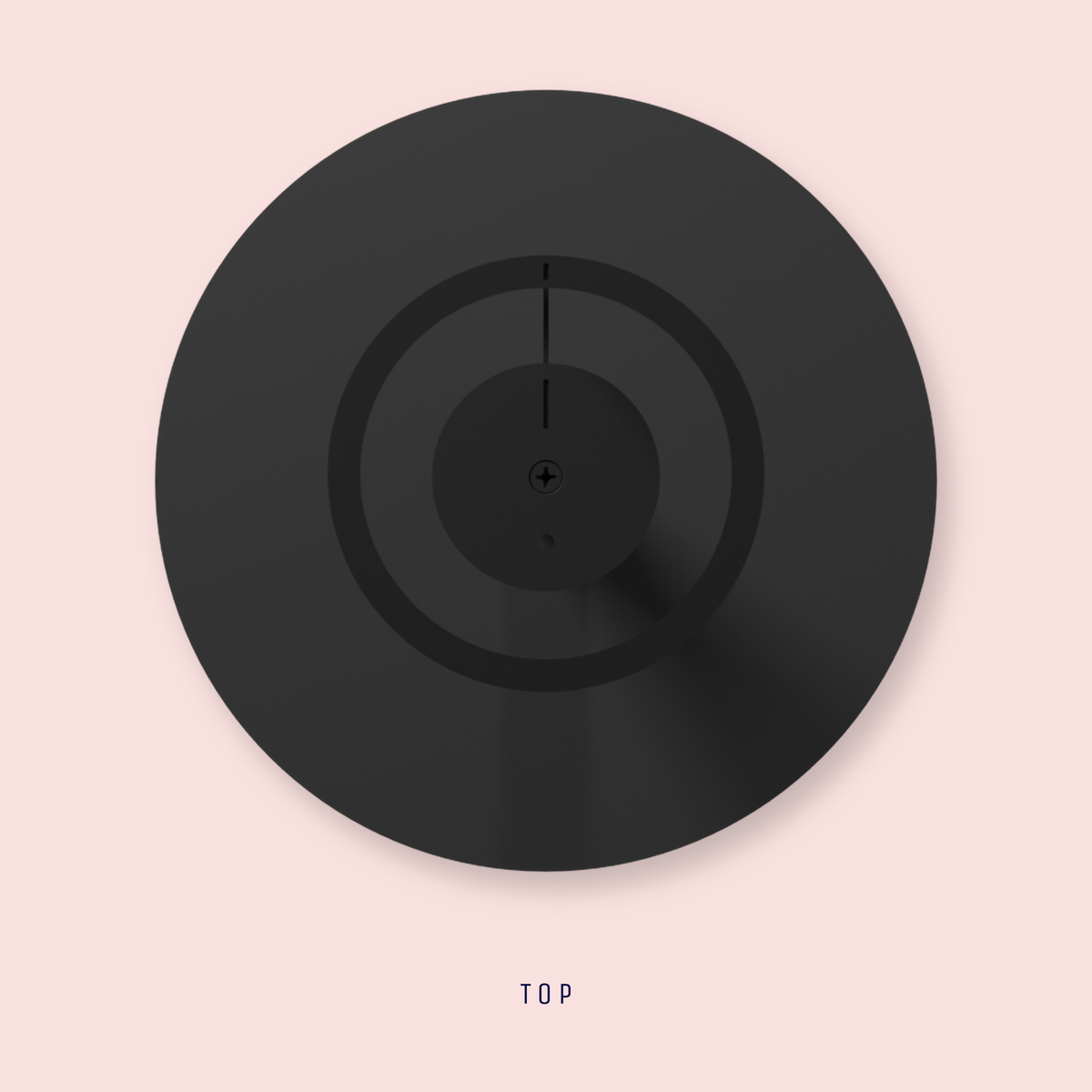 Top view of the black NoBox HomePod floor stand base