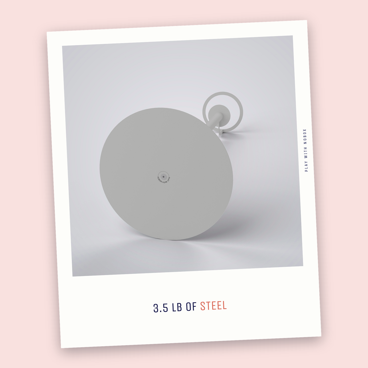 The 12 inch, 3.5 lb steel base of the white NoBox HomePod floor stand